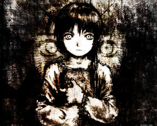 Angel girl cat gothic manga - her head and a cat free wallpaper