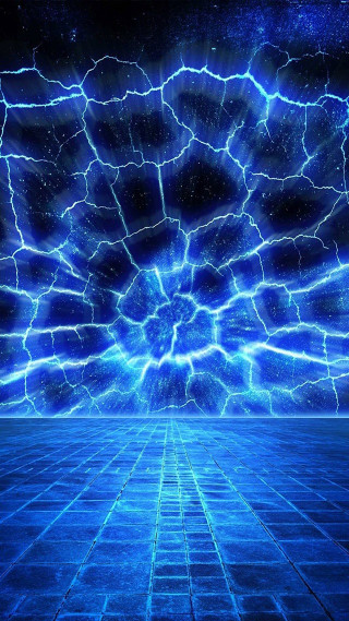 Blue background lightning stars grid 2 - the middle of the image free wallpaper for mobile