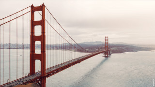 Golden gate bridge helicopter view - the golden gate bridge free wallpaper