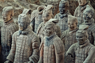 Statues men armor cave mountain - emperor huizong of song free wallpaper