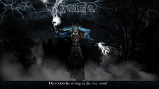 Woman demon face holding lightning - aleksander gine free wallpaper