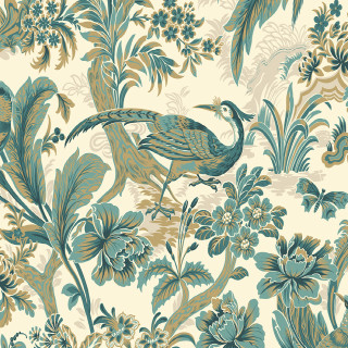 Bird branch floral blue green - a floral pattern free wallpaper for tablet
