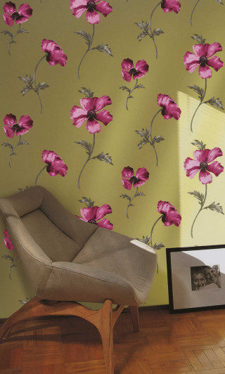 Chair flowerpattern woodenfloor butterfly daisy - movement free wallpaper for mobile