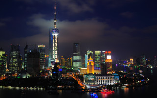 City skyline night lights buildings 6 - cao buxing free wallpaper