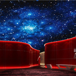 Red wall blue sky starry - a red door free wallpaper for tablet
