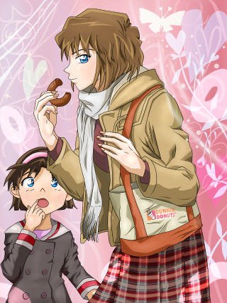 Woman donut girl skirt jacket - little free wallpaper for mobile