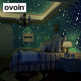 Bed starry night moon astronaut - volumetric free wallpaper for tablet