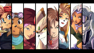 Anime characters expressions hair colors 2 - a sery of anime characters free wallpaper