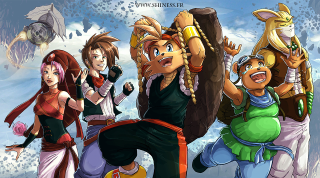 Group people snow covered mountain - official art free wallpaper for desktop