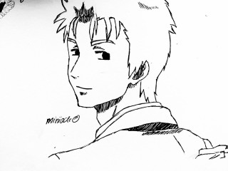 Boy mohawk shirt drawing art - anime art style free wallpaper