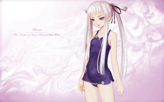 Long white hair girl purple - a purple dress free wallpaper for desktop