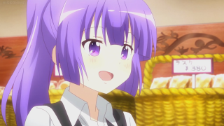 Girl purple hair white shirt - aguri uchida free wallpaper