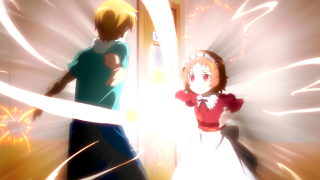 Man woman doorway light firework - explosion free wallpaper for desktop