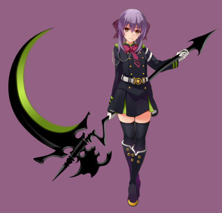 Anime girl sword moon dragon - free halloween wallpaper for tablet