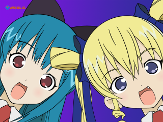 Anime girls blue hair blonde - aya goda free wallpaper for desktop