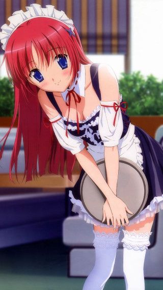 Girl maid outfit holding drum - a drum free wallpaper