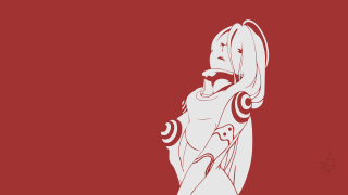 Woman microphone red background white - lineart free wallpaper for desktop