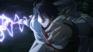 Man blue robe sword demon - lightening free wallpaper for desktop