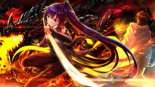 Woman purple hair flames dark - purple hair free wallpaper