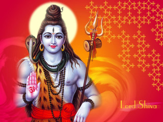 Lord shiva sword red background - a gold border free wallpaper for desktop