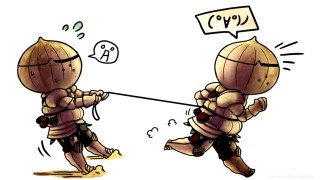 Cartoon two people fighting rope - a cartoon free wallpaper