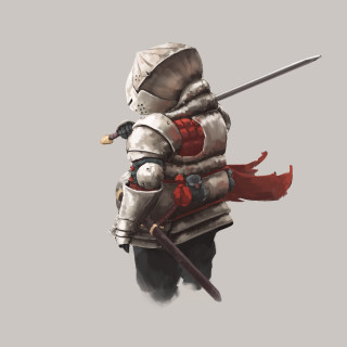 Man armor sword shield red - his back free wallpaper for tablet