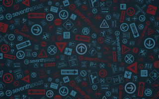 Signs black red blue jigsaw - symbol free wallpaper