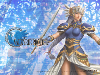 Valkyrie blue armor sword woman - a blue dress holding free wallpaper for desktop