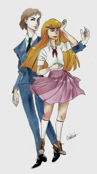 Man woman dancing arms around - a man in a suit and tie free wallpaper