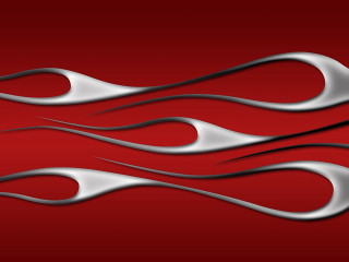 Red background silver flames white - flowing hair free wallpaper for desktop