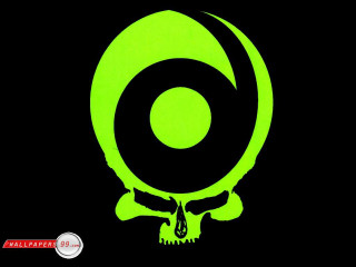 Green skull black background white - andrew boog faithfull free wallpaper for desktop