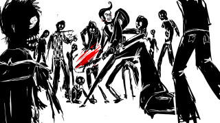Black white drawing group people 2 - on free wallpaper for desktop