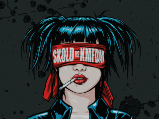 Woman cigarette blindfold sold to 2 - underground comix free wallpaper