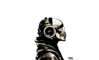 Man headphones skull face black - conrad marcarelli free wallpaper for desktop