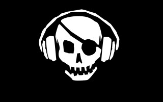 Skull headphones black white image - headphone free wallpaper