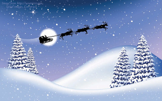 Santa claus sleigh snowy landscape 3 - a santa claus sleigh free wallpaper