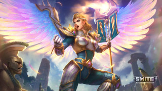 Woman winged sword shield warrior - league of legends free wallpaper