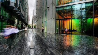 Person walking street umbrella rain 10 - david chipperfield free wallpaper