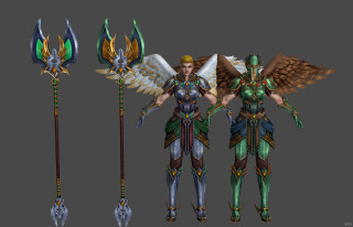 Female armor weapons set three - female free wallpaper