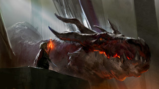 Demonic animal with horns horned - art greg rutkowski free wallpaper