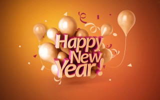 Happy new year balloons streamers - felipe seade free wallpaper