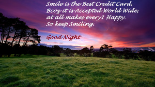 Sunset goodnight quote field trees - naive free wallpaper