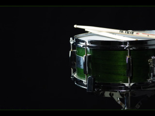 Green drum drumsticks black background - david firth free wallpaper
