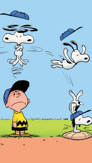 Cartoon man dog chasing air - charles schulz free wallpaper for mobile