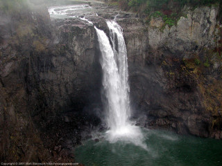 Waterfall large water river below - twin peak free wallpaper