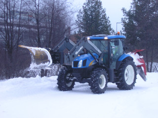 Tractor plowing snow field snow - the side of the road free wallpaper for desktop