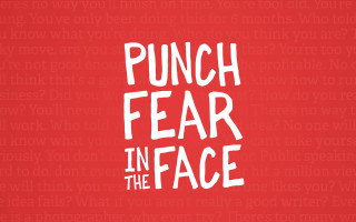 Punch fear in the face - a red background free wallpaper for desktop