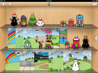 Cartoon characters christmas shelf snowman - a shelf free wallpaper