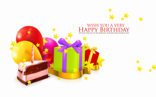 Birthday card cake balloons happy 2 - a cake and balloons free wallpaper