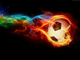 Soccer ball fire smoke black 3 - fire and smoke free wallpaper